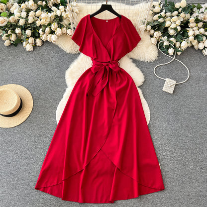 Cute V-neck Dress, A-line Fashion Dress RF0006