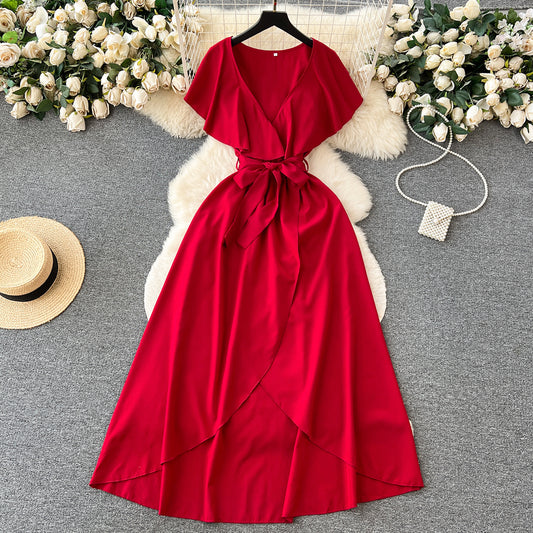 Cute V-neck Dress, A-line Fashion Dress RF0006