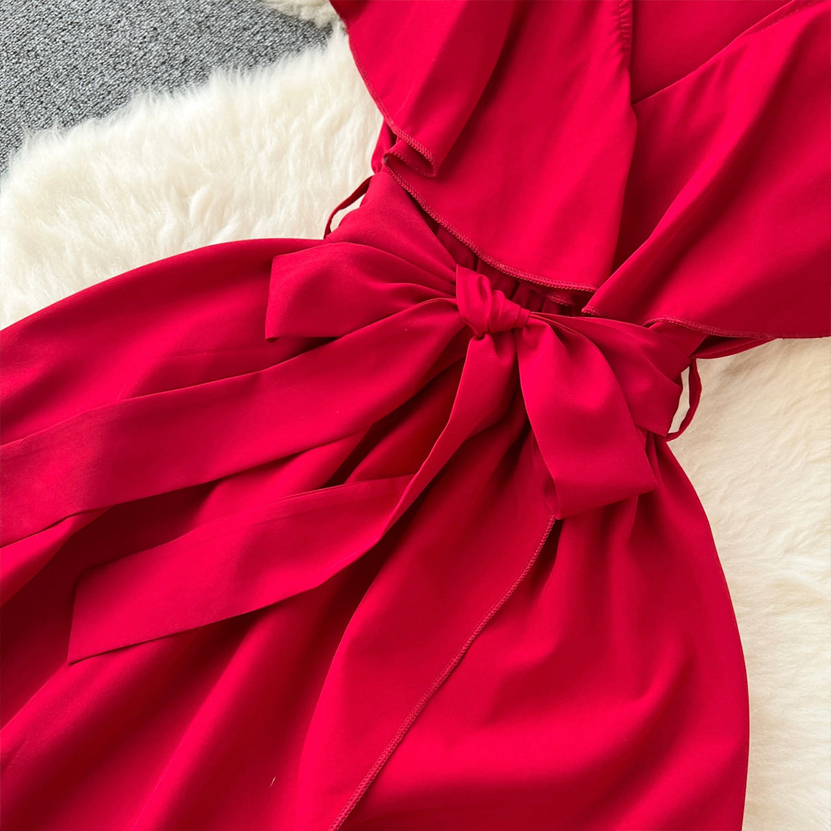 Cute V-neck Dress, A-line Fashion Dress RF0006