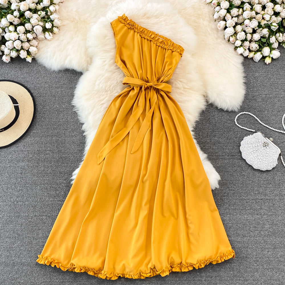 Cute A-line One Shoulder Fashion Dress  RF0005