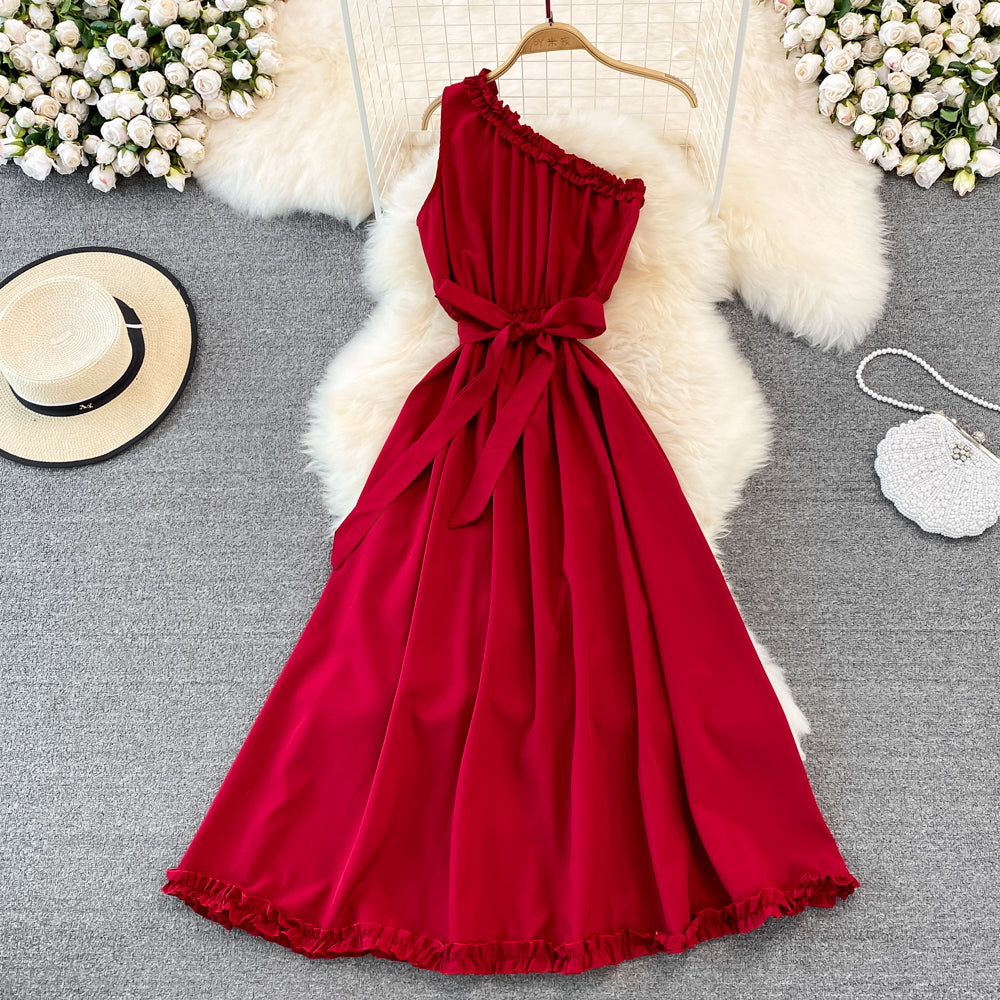 Cute A-line One Shoulder Fashion Dress  RF0005