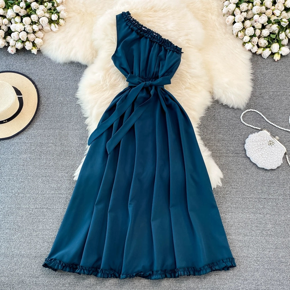 Cute A-line One Shoulder Fashion Dress  RF0005