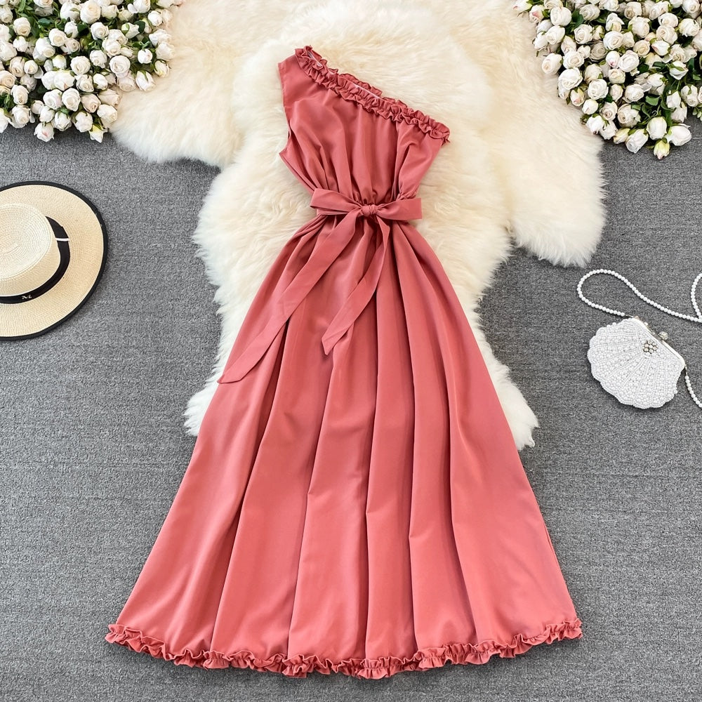 Cute A-line One Shoulder Fashion Dress  RF0005