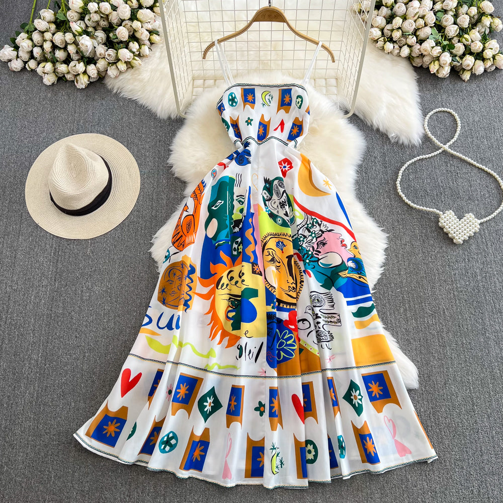 Vibrant Abstract Print Summer Dress RF0002