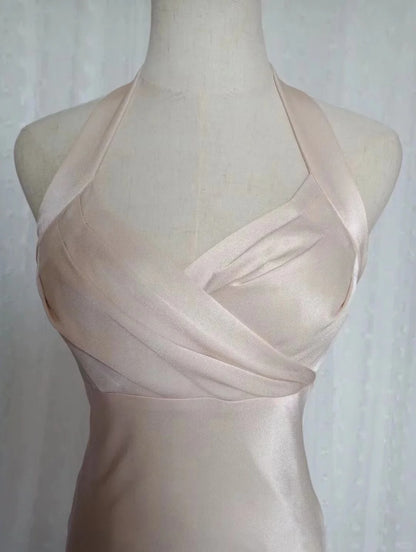 Vintage Sheath Halter Pink 9th Grad Tea length Aesthetic Look Homecoming Dresses RB4288