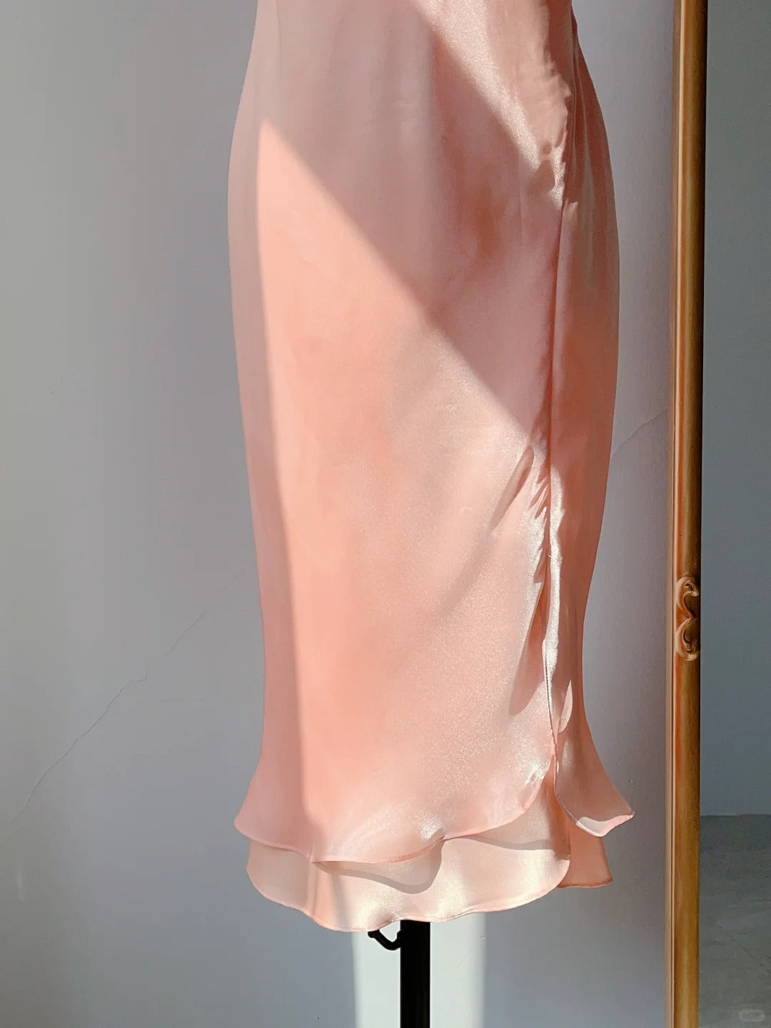 Vintage Prom Dresses 90s Mermaid High Neck Pink With Ruffles Sleeveless Knee Length Evening Formal Outfits RB4254