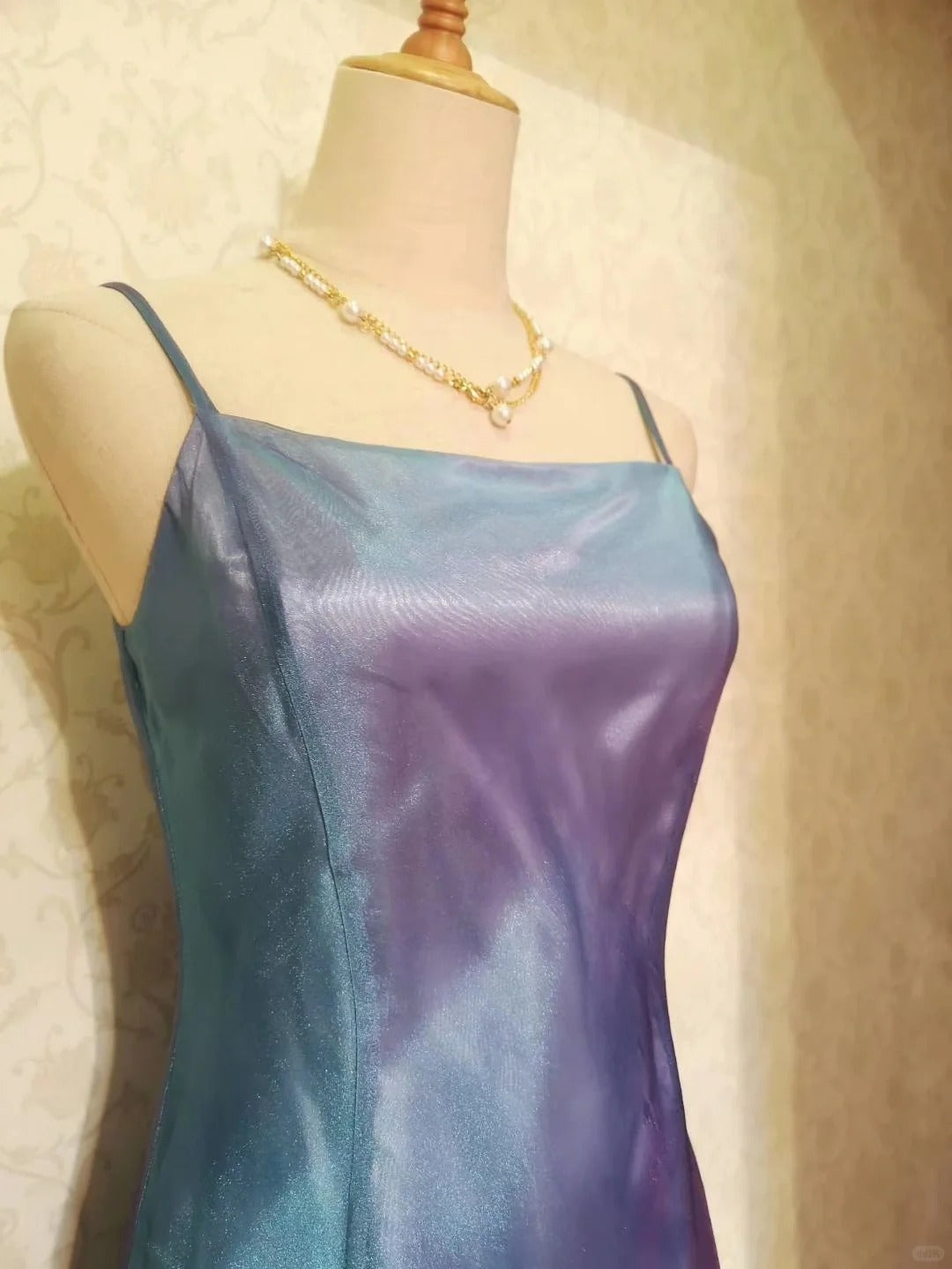 Vintage Prom Dresses 70s A Line Spaghetti Straps Lavender Sleeveless Evening Formal Outfits RB4317