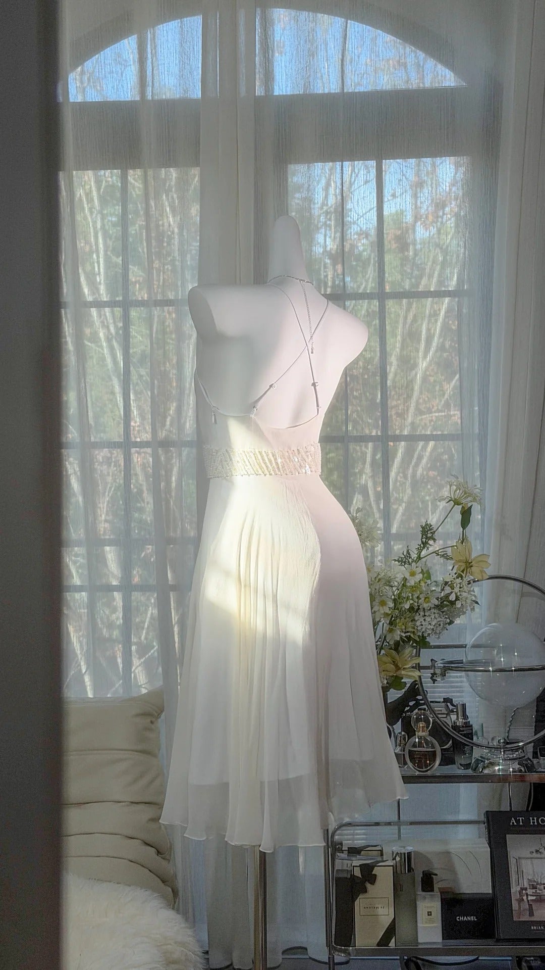Sexy A line Spaghetti Strap White Halter Chiffon Ideas For Women Short Birthday Dress Homecoming Outfits N3526
