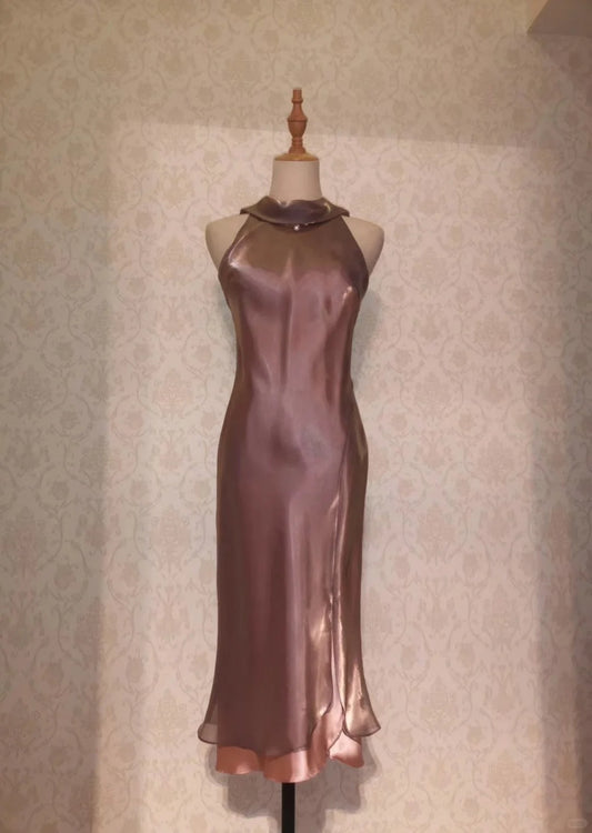 Vintage Mermaid High Neck 1950s Event Birthday Dress Sleeveless Evening Prom Formal Dresses RB3209