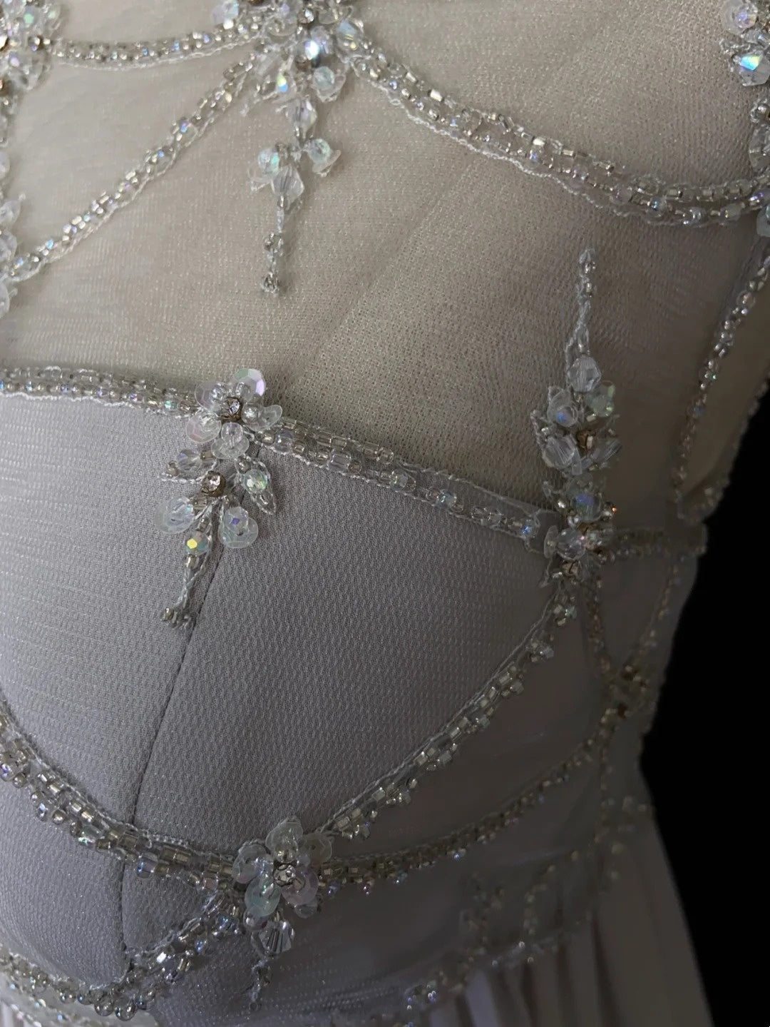 Vintage Prom Dresses Inspo A Line Scoop Silver Chiffon Long 80s With Beaded Formal Gowns N3394