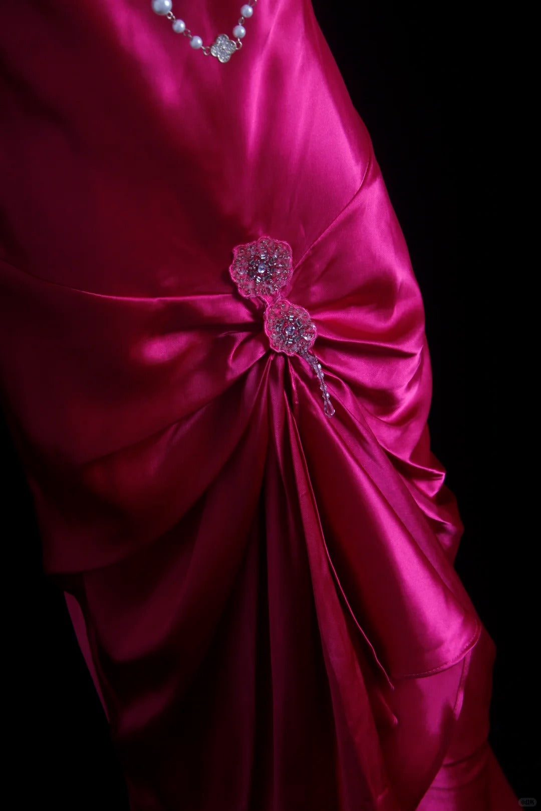 Vintage Prom Dresses 1950s High Low Halter Fuchsia With Beading Sleeveless Evening Formal Outfits RB4329