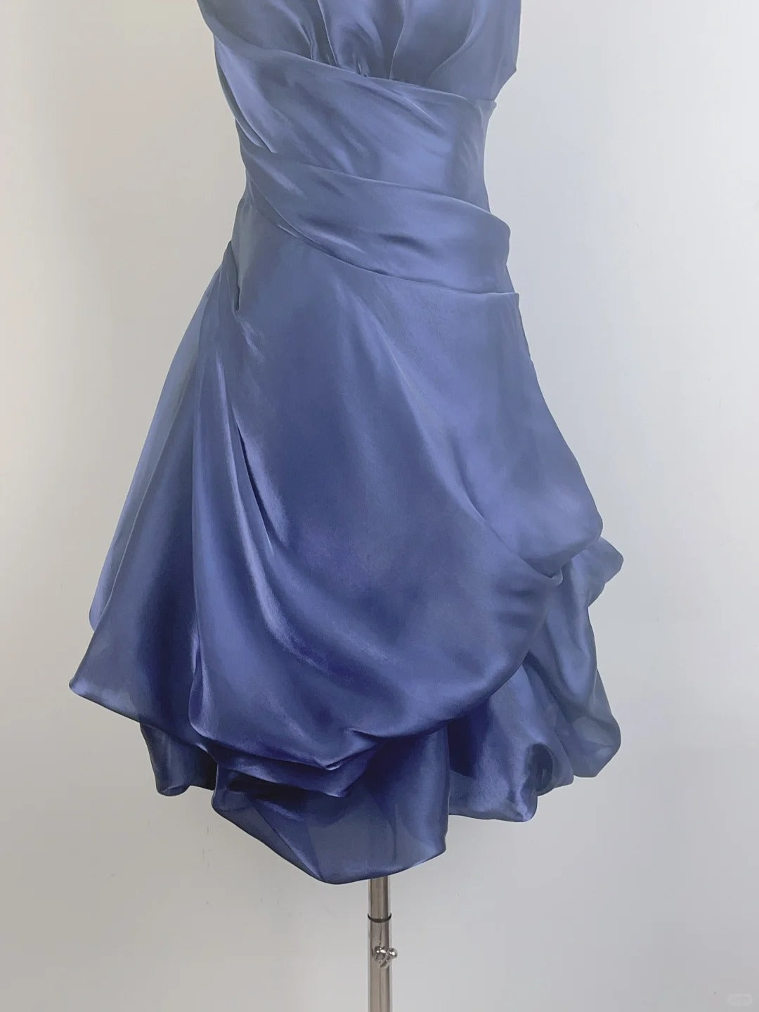 Vintage Ball Gown Halter Sleeveless Navy Blue 18th Birthday Dress Short Homecoming Dresses N4758