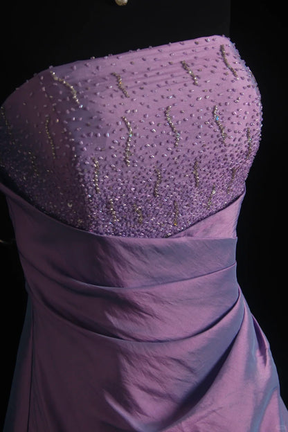 Vintage Ball Gown Strapless Purple With Beading Cape Floor Length Prom Dresses Inspo Evening Outfits RB4340