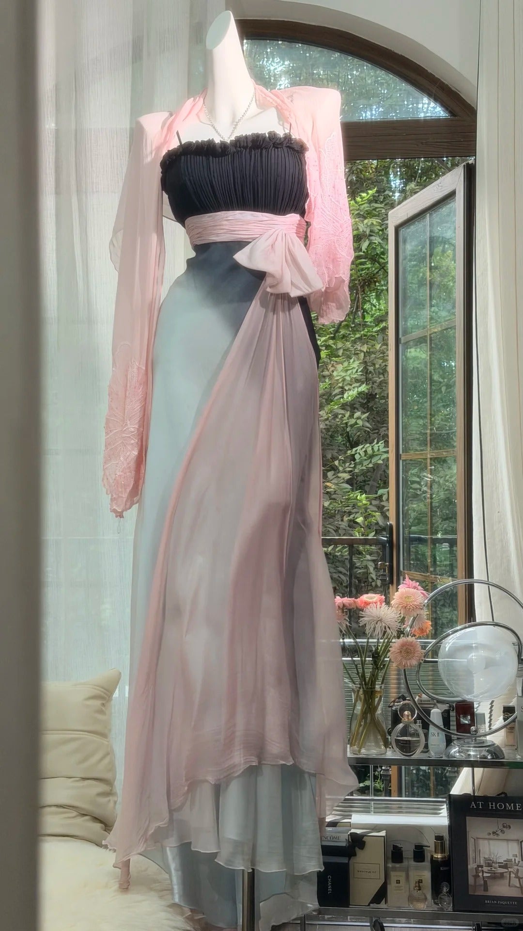 Vintage Prom Dresses Mermaid Spaghetti Straps Ombre Gradient Chiffon 1950s Retro Party Evening Formal Outfits RC1096