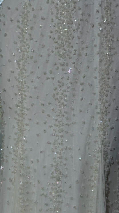 Modest Prom Dresses Mermaid Halter White Chiffon With Beading Floor Length Evening Outfits N3528